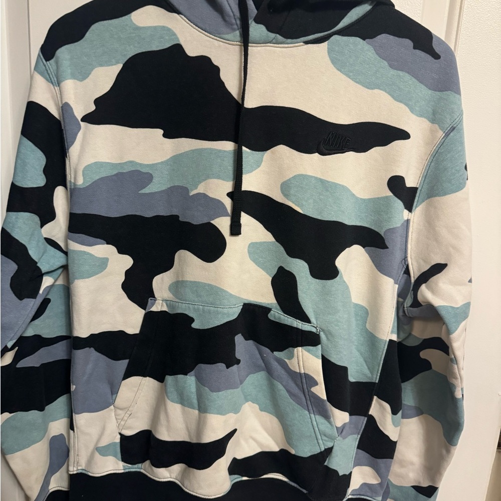 Nike  boys Camouflage Hoodie - Black, Gray, Cream